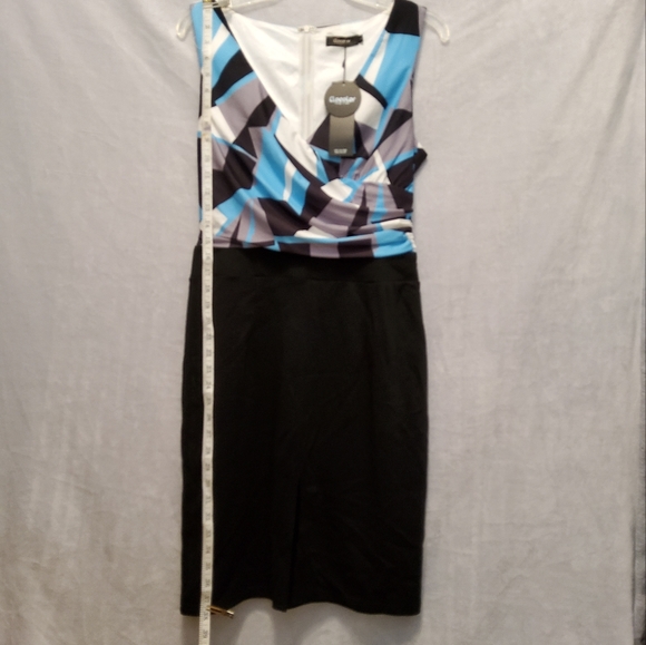 NWT!  CLOCOLOR WOMEN SHEATH DRESS  STRETCH SLEEVELESS SURPLICE V- NECKLINE SZ L - Picture 3 of 8